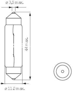 Sofitte 6V 10W, Rücklicht
