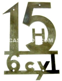 Embleem 15CV-H-6-cyl achterscherm RVS