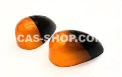 Set (LF+RF) indicator lens , orange/black 7/52-