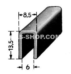 Windshield rubber U model (glass / alu. frame)