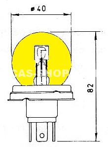 Duplolamp 12V 40/45W, geel I_I
