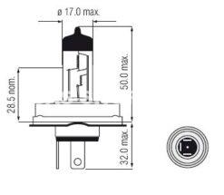 Duplolamp, halogeen H4 6V 55/60W